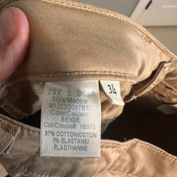 Rag & Bone Fit 2 Five-pocket Twill Pants In Beige - Picture 4 of 5